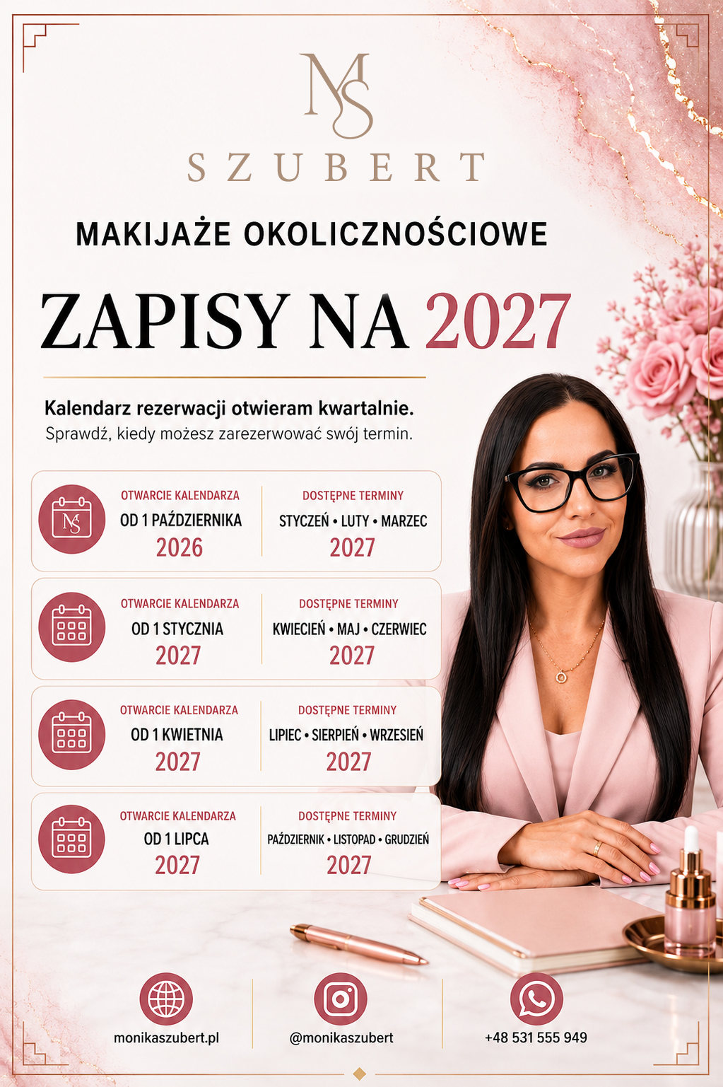 Zapisy na makijaże okolicznościowe 2027 – harmonogram rezerwacji
